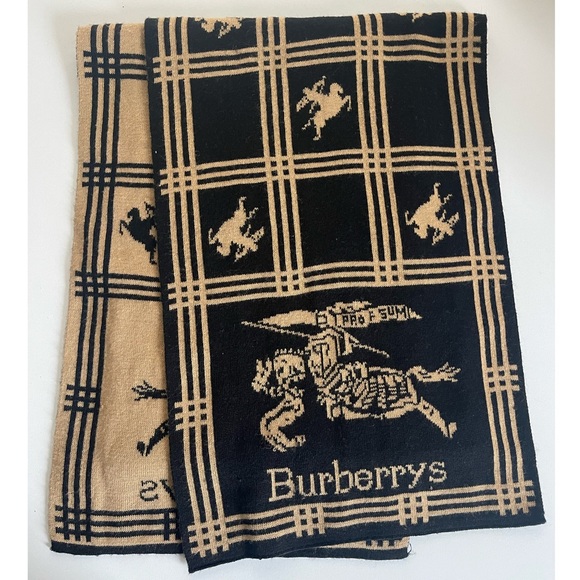 Burberry Accessories - Vintage 1980’s Burberry Prorsum Knit logo scarf
